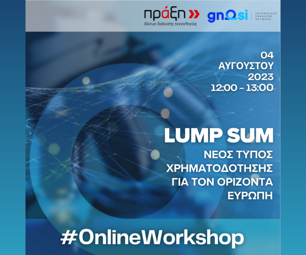 Το Δίκτυο ΠΡΑΞΗ διοργανώνει workshop για τον νέο τύπο χρηματοδότησης Lump Sum.